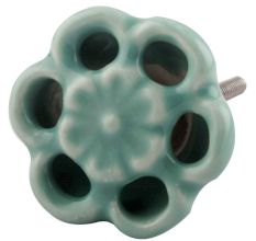 Sea Green Tiny Flower Ceramic Cabinet Knobs Online